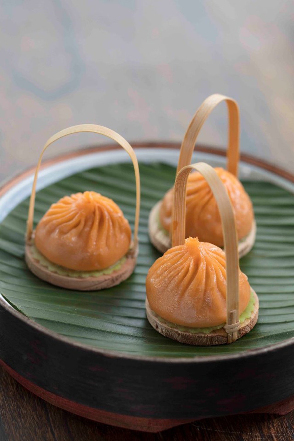 Dim Sum Library dim sum trio on banana leaf